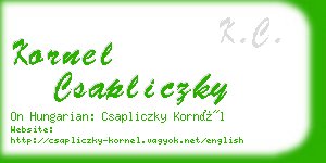 kornel csapliczky business card